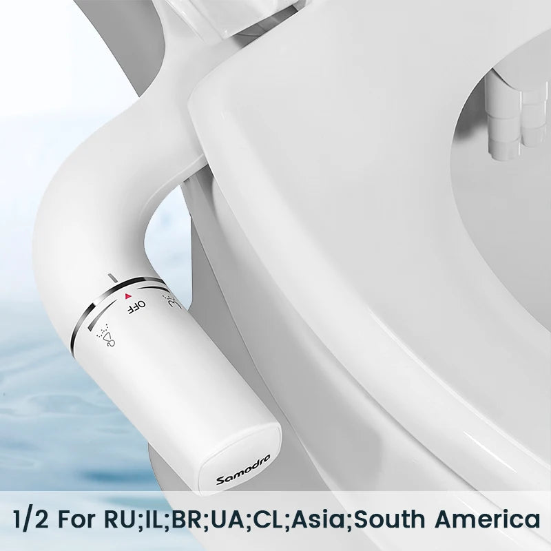SAMODRA Ultra-Slim Bidet Attachment – Dual Nozzle & Adjustable Water P ...