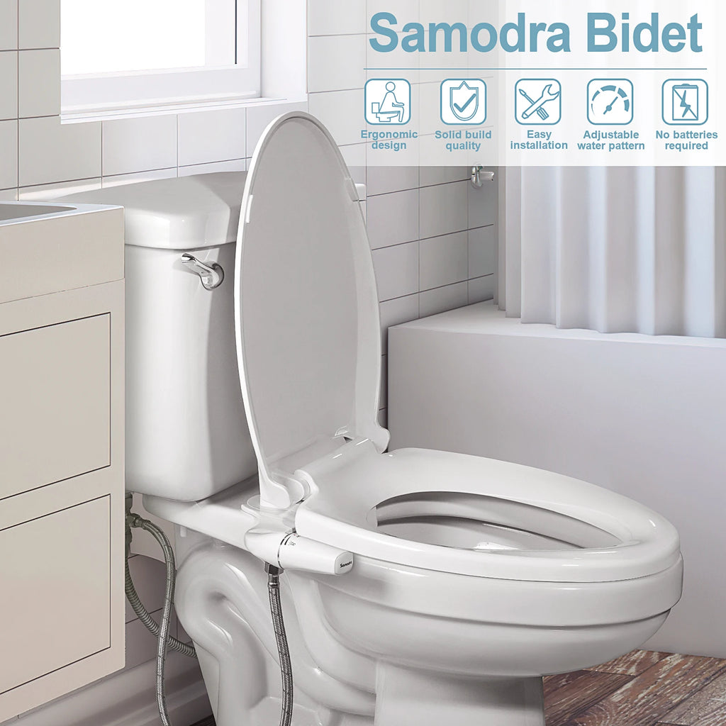 Connection Nozzle SAMODRA Ultra-Slim Bidet Attachment – Dual Nozzle & Adjustable Water P ...
